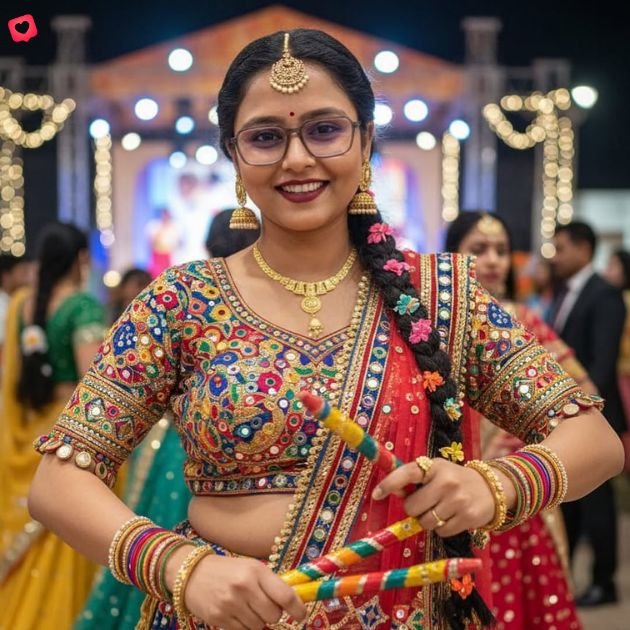family-dandiya-night-captions Family Dandiya Night Captions